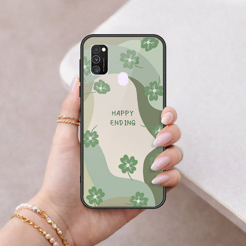 Samsung Galaxy M21 Cover - Happy Series - HQ Ultra Shine Premium Infinity Glass Soft Silicon Borders Case