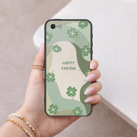 iPhone SE / 5s / 5 - Happy Series - HQ Ultra Shine Premium Infinity Glass Soft Silicon Borders Case