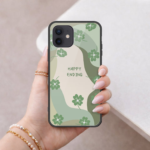 iPhone 12 Mini Cover - Happy Series - HQ Ultra Shine Premium Infinity Glass Soft Silicon Borders Case