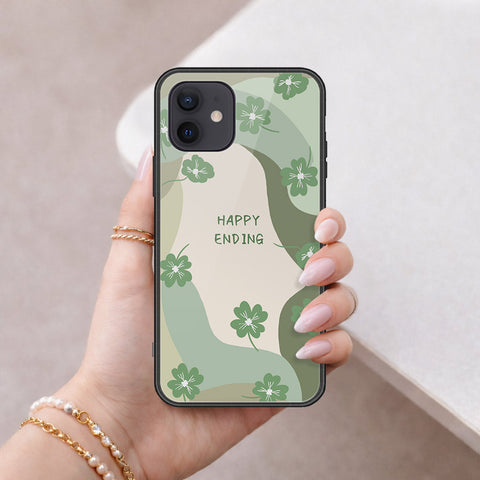 iPhone 12 - Happy Series - HQ Ultra Shine Premium Infinity Glass Soft Silicon Borders Case