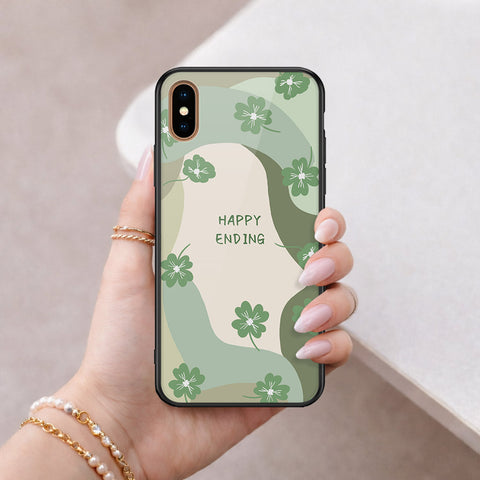 iPhone XS Max - Happy Series - HQ Ultra Shine Premium Infinity Glass Soft Silicon Borders Case