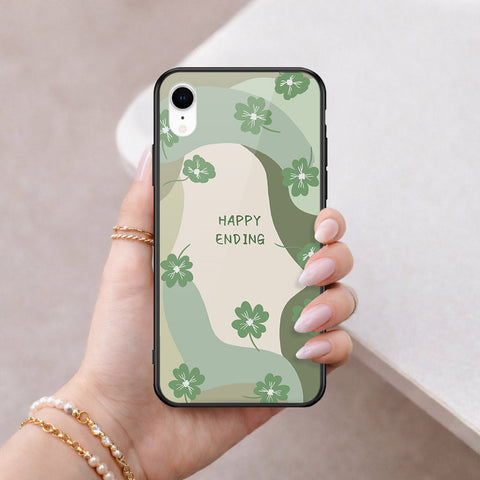 iPhone XR - Happy Series - HQ Ultra Shine Premium Infinity Glass Soft Silicon Borders Case