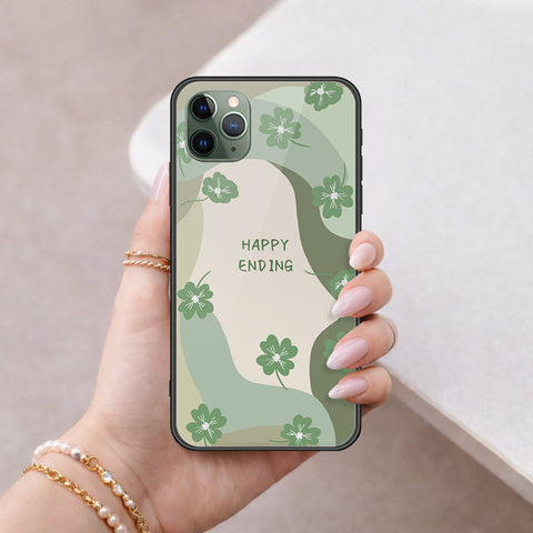 iPhone 11 Pro - Happy Series - HQ Ultra Shine Premium Infinity Glass Soft Silicon Borders Case
