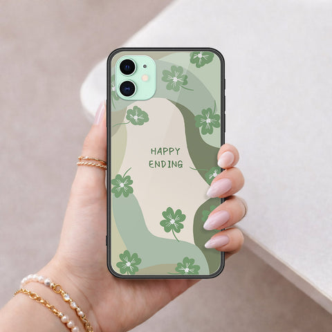 iPhone 11 - Happy Series - HQ Ultra Shine Premium Infinity Glass Soft Silicon Borders Case