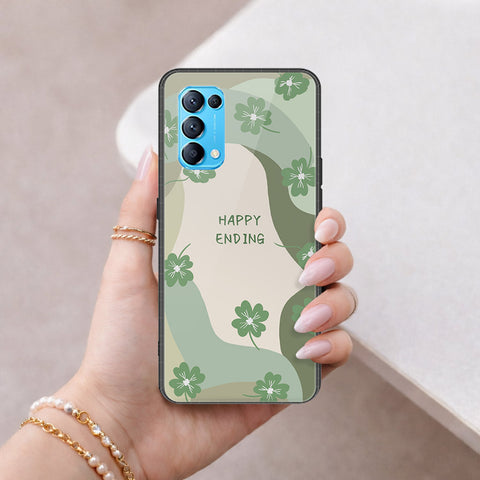 Oppo Find X3 Lite Cover - Happy Series - HQ Ultra Shine Premium Infinity Glass Soft Silicon Borders Case