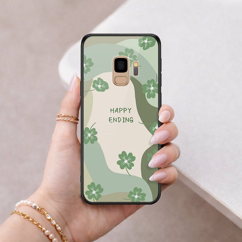 Samsung Galaxy S9 Cover - Happy Series - HQ Ultra Shine Premium Infinity Glass Soft Silicon Borders Case