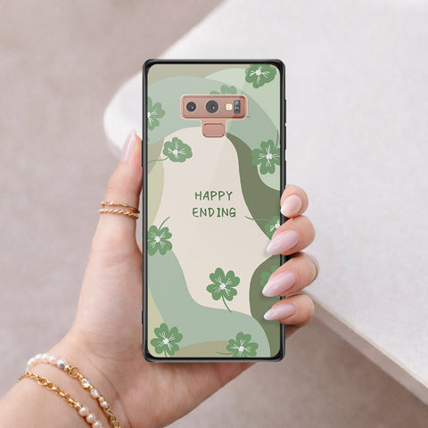 Samsung Galaxy Note 9 Cover - Happy Series - HQ Ultra Shine Premium Infinity Glass Soft Silicon Borders Case
