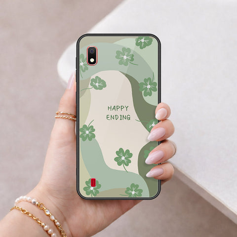 Samsung Galaxy A10 Cover - Happy Series - HQ Ultra Shine Premium Infinity Glass Soft Silicon Borders Case