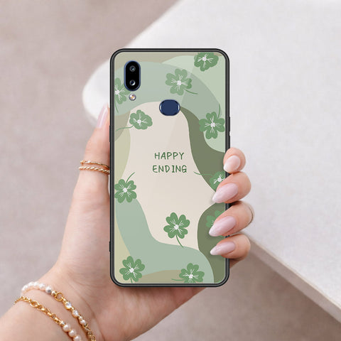 Samsung Galaxy A10s Cover - Happy Series - HQ Ultra Shine Premium Infinity Glass Soft Silicon Borders Case