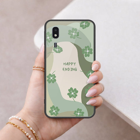 Samsung Galaxy A2 Core Cover - Happy Series - HQ Ultra Shine Premium Infinity Glass Soft Silicon Borders Case