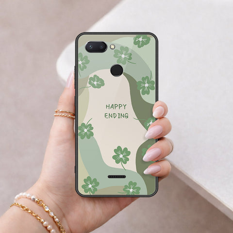 Xiaomi Redmi 6 Cover - Happy Series - HQ Ultra Shine Premium Infinity Glass Soft Silicon Borders Case