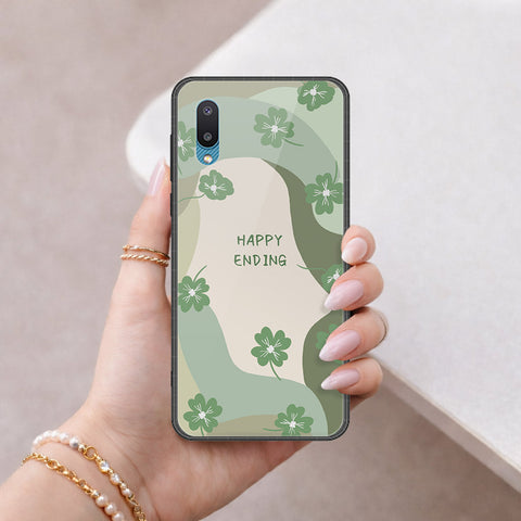 Samsung Galaxy A02 Cover - Happy Series - HQ Ultra Shine Premium Infinity Glass Soft Silicon Borders Case