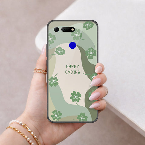 Huawei Honor View 20 Cover - Happy Series - HQ Ultra Shine Premium Infinity Glass Soft Silicon Borders Case