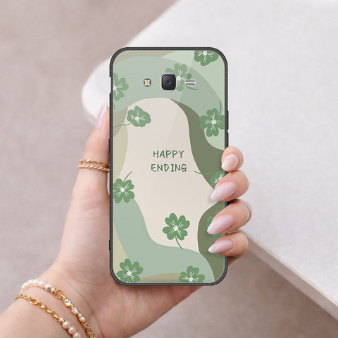 Samsung Galaxy J7 2015 Cover - Happy Series - HQ Ultra Shine Premium Infinity Glass Soft Silicon Borders Case