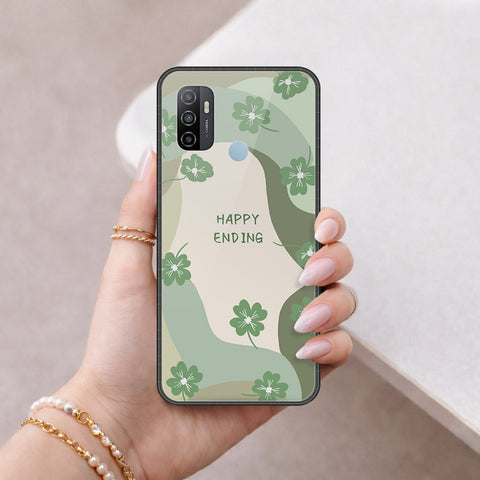 Oppo A53 Cover - Happy Series - HQ Ultra Shine Premium Infinity Glass Soft Silicon Borders Case