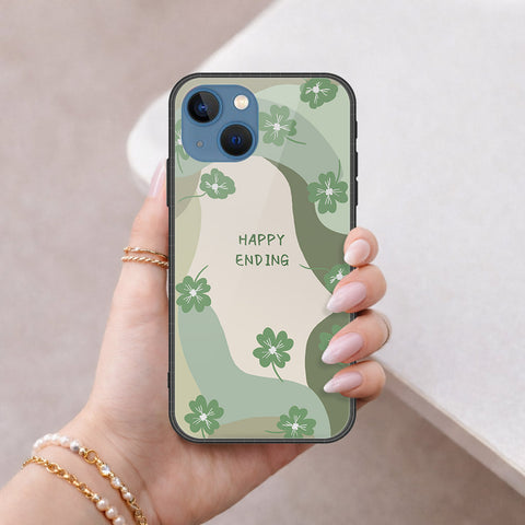 iPhone 13 Cover - Happy Series - HQ Ultra Shine Premium Infinity Glass Soft Silicon Borders Case