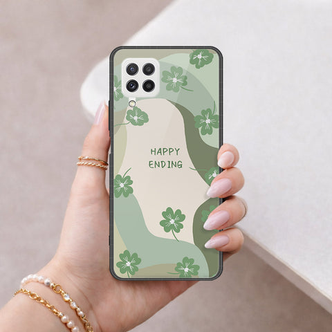 Samsung Galaxy M22 Cover - Happy Series - HQ Ultra Shine Premium Infinity Glass Soft Silicon Borders Case