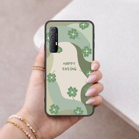 Oppo Reno 3 Pro Cover - Happy Series - HQ Ultra Shine Premium Infinity Glass Soft Silicon Borders Case
