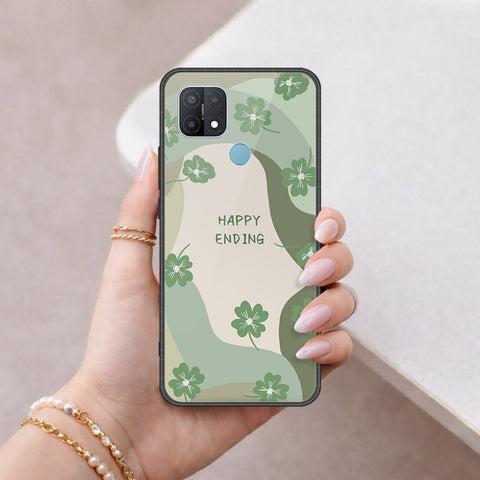 Oppo A15 Cover - Happy Series - HQ Ultra Shine Premium Infinity Glass Soft Silicon Borders Case