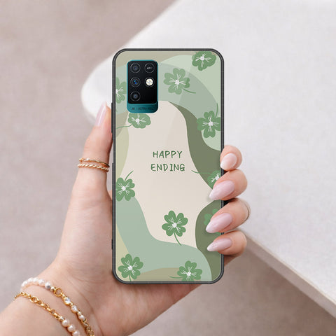 Infinix Note 10 Cover - Happy Series - HQ Ultra Shine Premium Infinity Glass Soft Silicon Borders Case