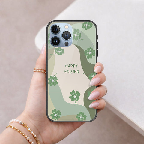 iPhone 14 Pro Max Cover - Happy Series - HQ Ultra Shine Premium Infinity Glass Soft Silicon Borders Case