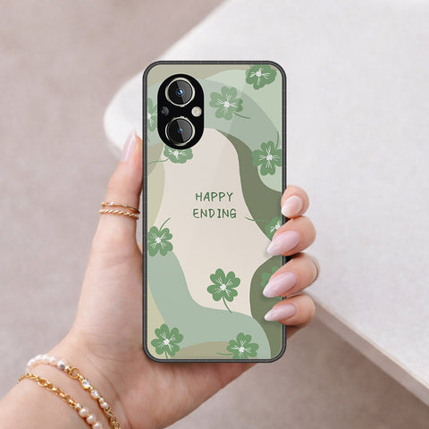 Oppo Reno8 Lite Cover - Happy Series - HQ Ultra Shine Premium Infinity Glass Soft Silicon Borders Case