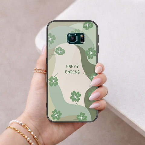 Samsung Galaxy S6 Edge Plus Cover - Happy Series - HQ Ultra Shine Premium Infinity Glass Soft Silicon Borders Case