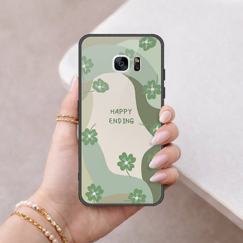 Samsung Galaxy S7 Edge Cover - Happy Series - HQ Ultra Shine Premium Infinity Glass Soft Silicon Borders Case
