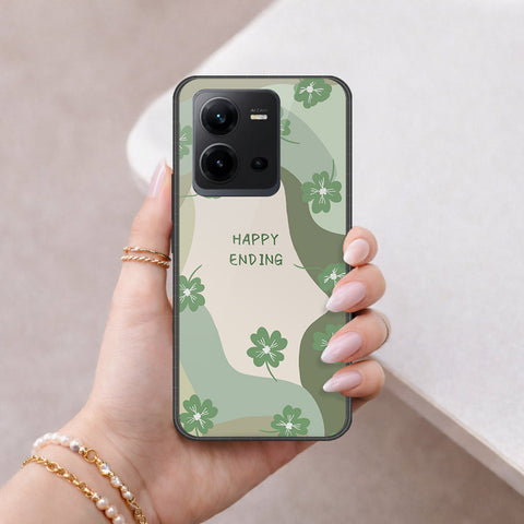 Vivo V25e Cover - Happy Series - HQ Ultra Shine Premium Infinity Glass Soft Silicon Borders Case
