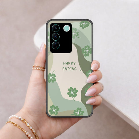 Vivo V27e Cover - Happy Series - HQ Ultra Shine Premium Infinity Glass Soft Silicon Borders Case