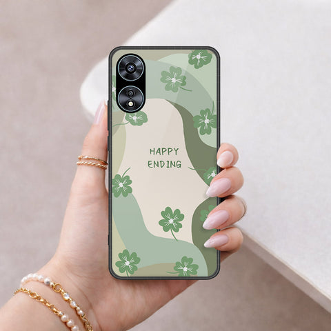 Oppo A58 4G Cover - Happy Series - HQ Ultra Shine Premium Infinity Glass Soft Silicon Borders Case