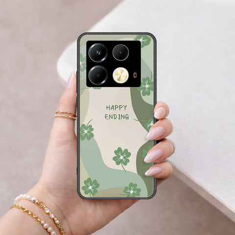 Infinix Note 40 Cover - Happy Series - HQ Ultra Shine Premium Infinity Glass Soft Silicon Borders Case