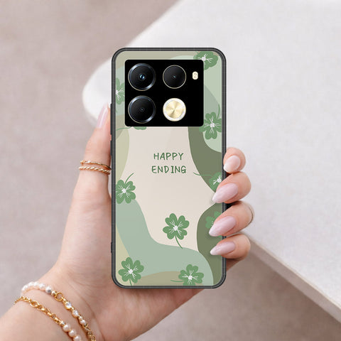 Infinix Note 40 Pro Cover - Happy Series - HQ Ultra Shine Premium Infinity Glass Soft Silicon Borders Case
