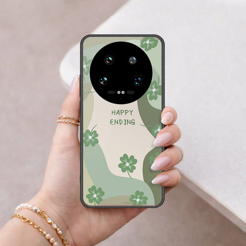 Xiaomi 14 Ultra Cover - Happy Series - HQ Ultra Shine Premium Infinity Glass Soft Silicon Borders Case