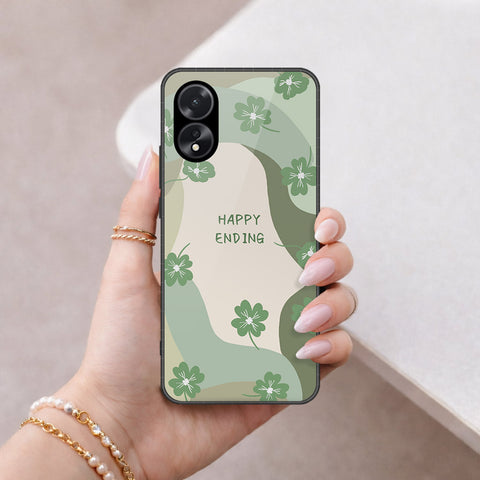 Oppo A18 Cover - Happy Series - HQ Ultra Shine Premium Infinity Glass Soft Silicon Borders Case