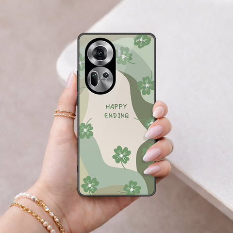 Oppo Reno 11 5G Cover - Happy Series - HQ Ultra Shine Premium Infinity Glass Soft Silicon Borders Case