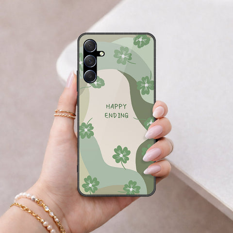 Samsung Galaxy M34 5G Cover - Happy Series - HQ Ultra Shine Premium Infinity Glass Soft Silicon Borders Case