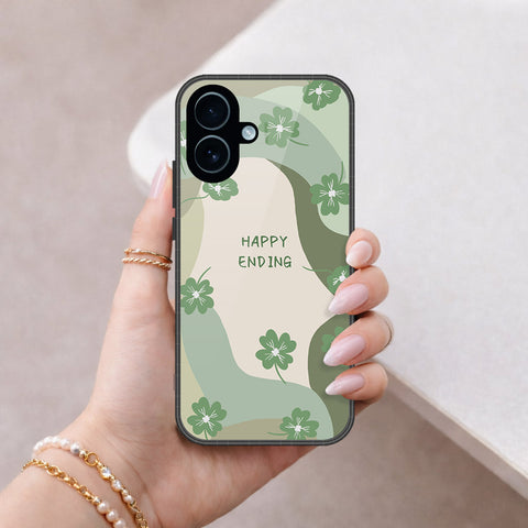 iPhone 18 - Happy Series - HQ Ultra Shine Premium Infinity Glass Soft Silicon Borders Case