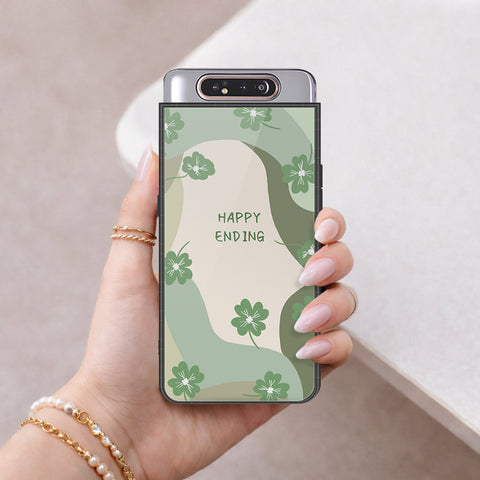 Samsung Galaxy A80 Cover - Happy Series - HQ Ultra Shine Premium Infinity Glass Soft Silicon Borders Case