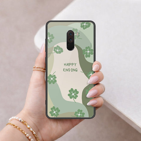 Xiaomi Pocophone F1 Cover - Happy Series - HQ Ultra Shine Premium Infinity Glass Soft Silicon Borders Case