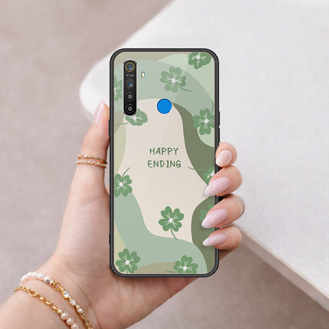 Realme 5 Cover - Happy Series - HQ Ultra Shine Premium Infinity Glass Soft Silicon Borders Case