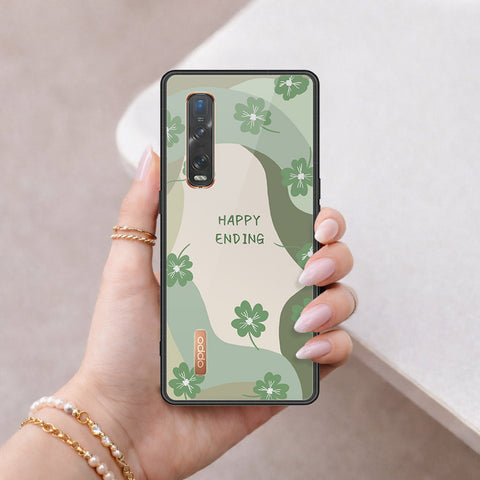 Oppo Find X2 Pro Cover - Happy Series - HQ Ultra Shine Premium Infinity Glass Soft Silicon Borders Case