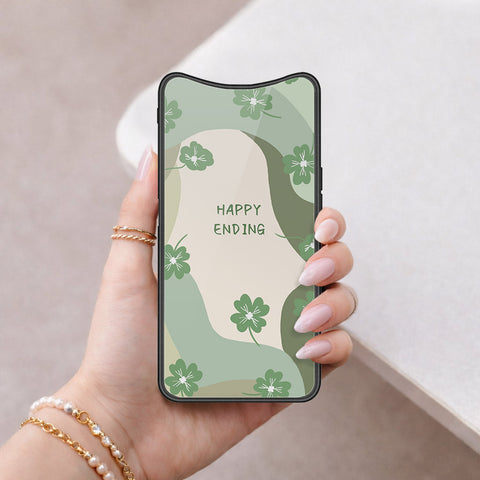 Oppo Find X Cover - Happy Series - HQ Ultra Shine Premium Infinity Glass Soft Silicon Borders Case
