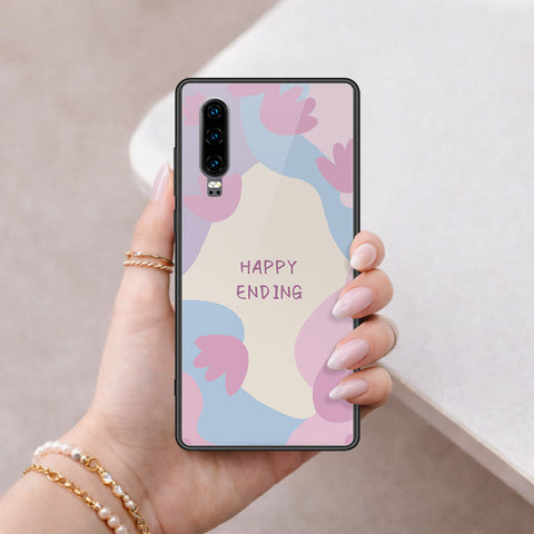 Huawei P30 Cover - Happy Series - HQ Ultra Shine Premium Infinity Glass Soft Silicon Borders Case