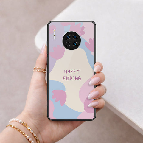 Huawei Mate 30 Cover - Happy Series - HQ Ultra Shine Premium Infinity Glass Soft Silicon Borders Case