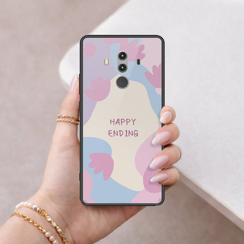 Huawei Mate 10 Pro Cover - Happy Series - HQ Ultra Shine Premium Infinity Glass Soft Silicon Borders Case