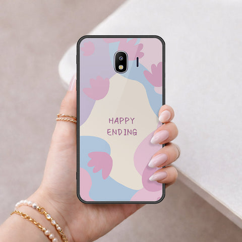 Samsung Galaxy J4 2018 Cover - Happy Series - HQ Ultra Shine Premium Infinity Glass Soft Silicon Borders Case