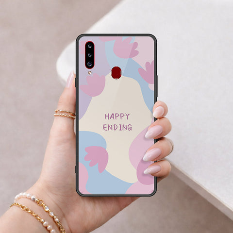 Samsung Galaxy A20s Cover - Happy Series - HQ Ultra Shine Premium Infinity Glass Soft Silicon Borders Case