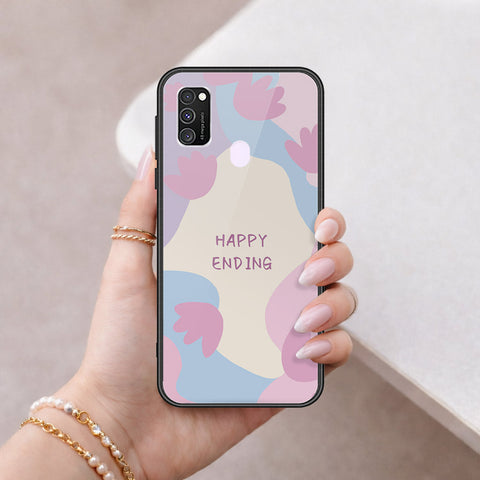 Samsung Galaxy M21 Cover - Happy Series - HQ Ultra Shine Premium Infinity Glass Soft Silicon Borders Case