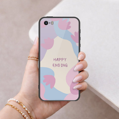 iPhone SE / 5s / 5 - Happy Series - HQ Ultra Shine Premium Infinity Glass Soft Silicon Borders Case